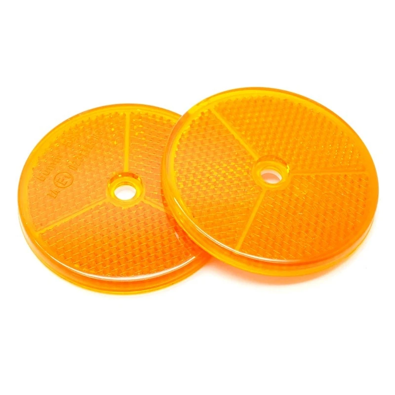 2 Catadioptres Ronds Orange 80 Mm 1 2 Catadioptres Ronds Orange 80 Mm