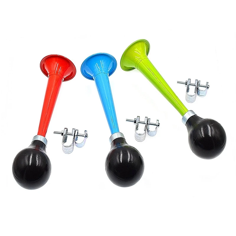 3 Klaxons A Poire Colorés - Orange / Bleu / Vert 1 3 Klaxons A Poire Colorés - Orange / Bleu / Vert