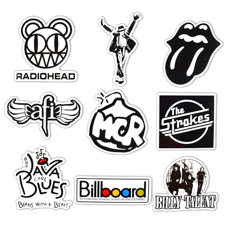 50 Autocollants Artistes De Musique à Coller Sur Cadre De Vélo 6 50 Autocollants Artistes De Musique à Coller Sur Cadre De Vélo – Image 6