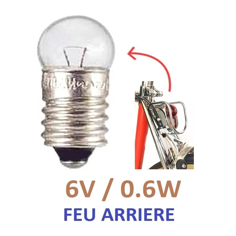 Ampoule Pour Feu Arrière De Vélo 0,6 W 6 V - Par 2 2 Ampoule Pour Feu Arrière De Vélo 0,6 W 6 V - Par 2 – Image 2