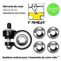 Antivols De Roue Avec Axe Plein M9 Et M10 Et Collier De Selle PINHEAD