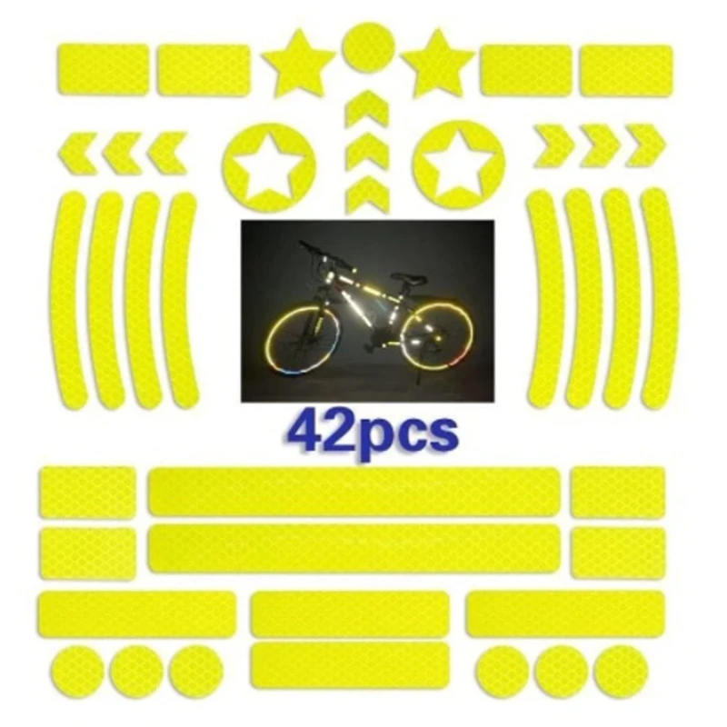Autocollant Réfléchissant Pour Cadre Et Roue De Vélo, 42 Pièces 1 Autocollant Réfléchissant Pour Cadre Et Roue De Vélo, 42 Pièces