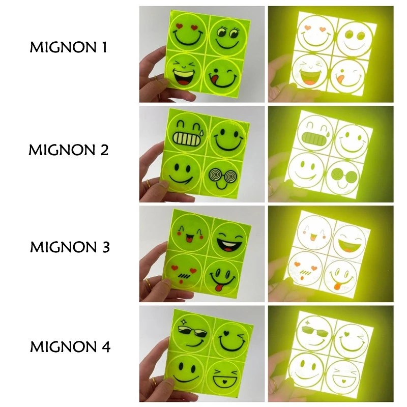 Autocollants Réfléchissants Mignon Souriant Pour Vélo Enfant 2 Autocollants Réfléchissants Mignon Souriant Pour Vélo Enfant – Image 2
