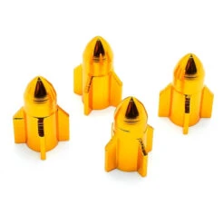 Bouchon De Valve Missile Doré En Aluminium - Par 4 -Mon Univers Velo Magasin bouchon de valve missile dore en aluminium par 4 3