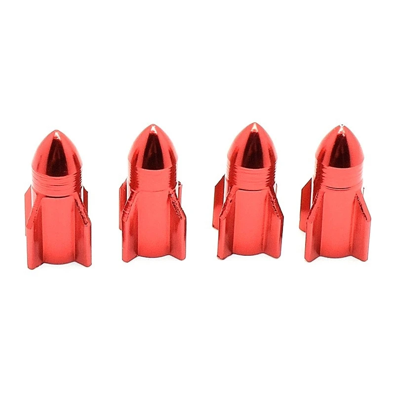 Bouchon De Valve Missile Rouge En Aluminium - Par 4 3 Bouchon De Valve Missile Rouge En Aluminium - Par 4 – Image 3