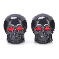 Bouchons Tête De Mort Noir Pour Valve Schrader Sur Roue De Vélo -Mon Univers Velo Magasin bouchons tete de mort noir pour valve schrader sur roue de velo 3