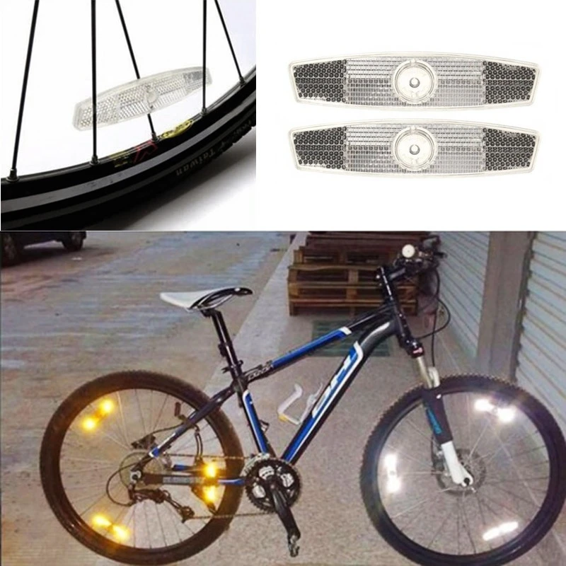 Catadioptres Blanc Pour Roue De Vélo 2 Catadioptres Blanc Pour Roue De Vélo – Image 2