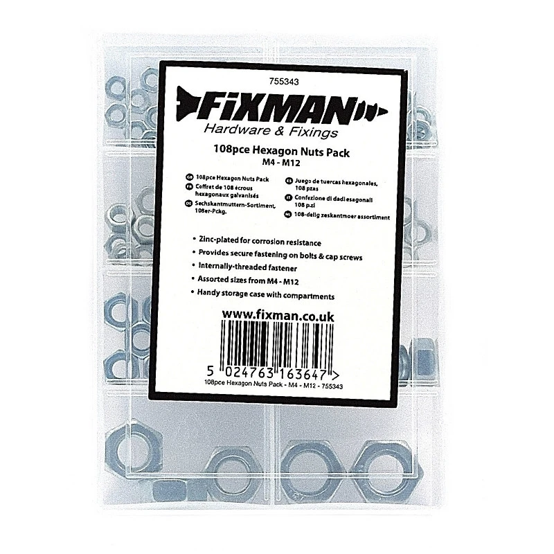 Coffret D'écrous Hexagonaux Galvanisés 1 Coffret D'écrous Hexagonaux Galvanisés