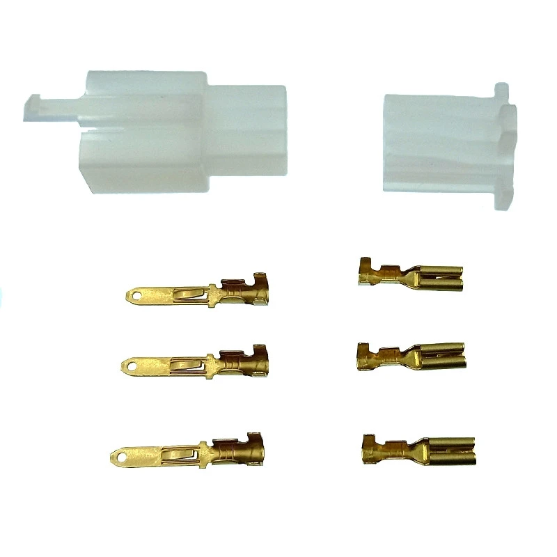 Connecteur Plastique 3 Fiches Male Et Femelle Avec Cosses 1 Connecteur Plastique 3 Fiches Male Et Femelle Avec Cosses