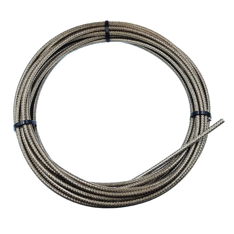 ELVEDES 10m Gaine De Frein Titanium Silver Tressee Avec Liner Diamètre 5,0mm 1 ELVEDES 10m Gaine De Frein Titanium Silver Tressee Avec Liner Diamètre 5,0mm