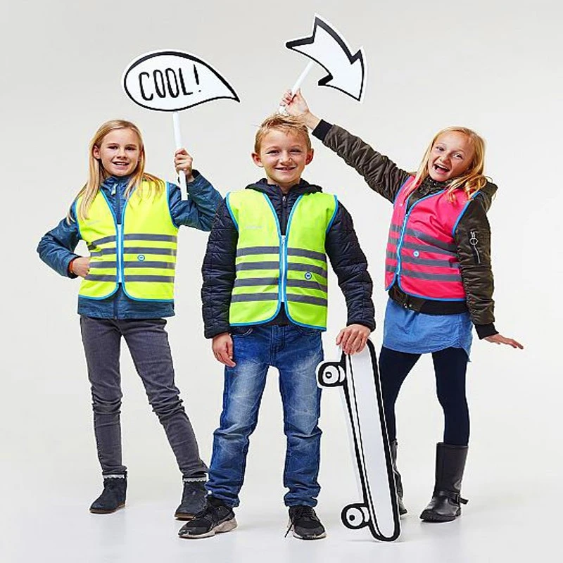 Gilet De Sécurité Enfant à Vélo Haute Visibilité Vert Wowow 2 Gilet De Sécurité Enfant à Vélo Haute Visibilité Vert Wowow – Image 2