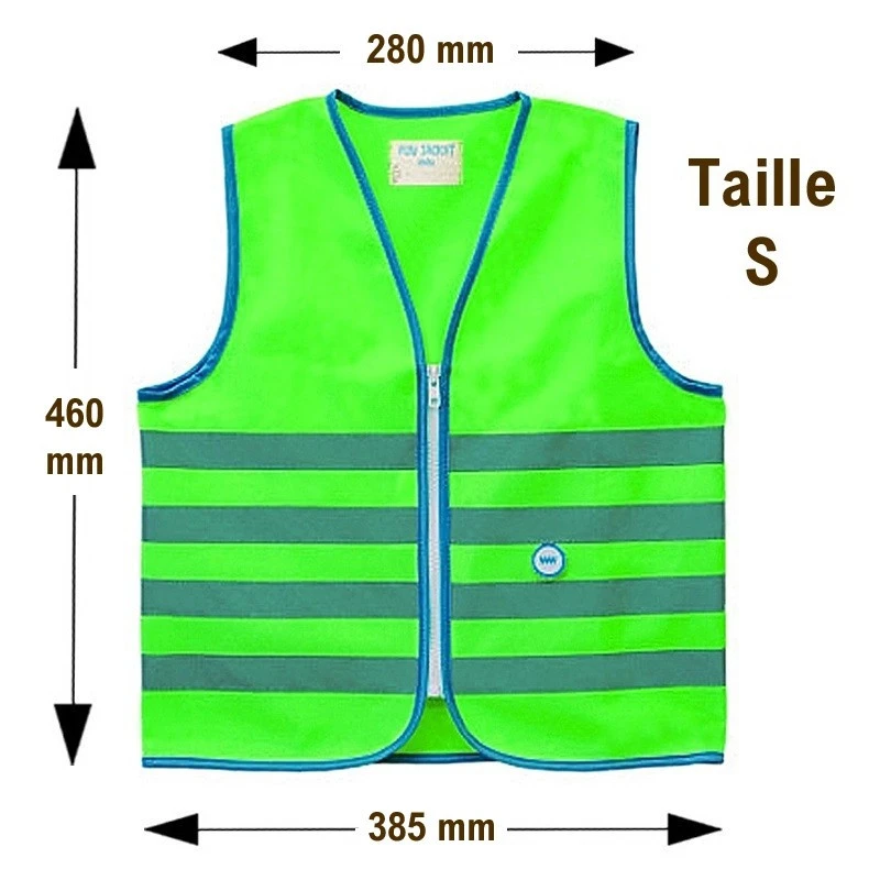 Gilet De Sécurité Enfant à Vélo Haute Visibilité Vert Wowow 3 Gilet De Sécurité Enfant à Vélo Haute Visibilité Vert Wowow – Image 3