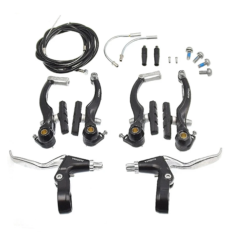 Alhonga Kit Complet De Freinage V-Brake Avant Et Arrière Pour Vélo 1 Alhonga Kit Complet De Freinage V-Brake Avant Et Arrière Pour Vélo