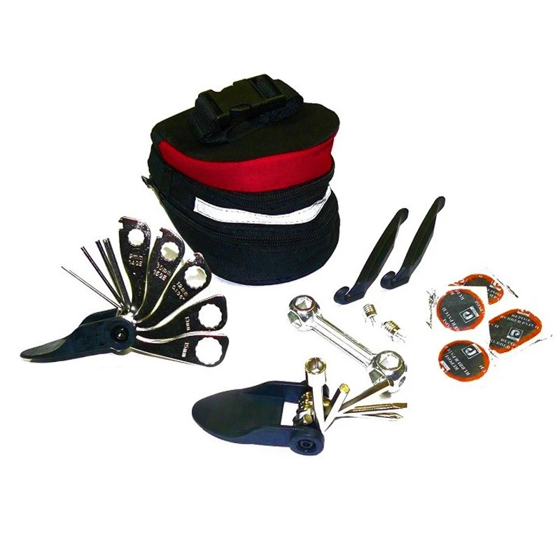 Kit Réparation Chambre Air Et Outils Vélo Dans Sacoche De Selle 1 Kit Réparation Chambre Air Et Outils Vélo Dans Sacoche De Selle