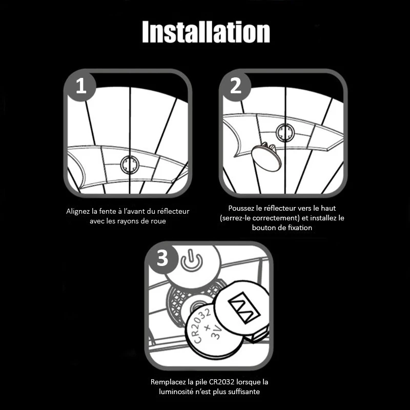 Lumière Réfléchissante De Rayons De Vélos 3 Lumière Réfléchissante De Rayons De Vélos – Image 3