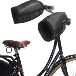 Manchons BASIL Noirs En Cuir Végétal Pour Guidon Vélo -Mon Univers Velo Magasin manchons basil noirs en cuir vegetal pour guidon velo 1 2