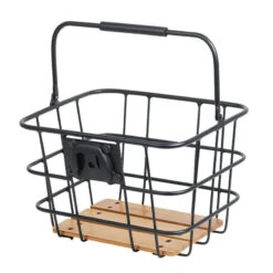 Panier Aluminium Vélo Avant à Tringles ZEFAL Fond Bois 20L