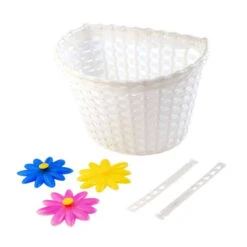 Panier Av Enfant Plastique Blanc Avec Decors A Crochets