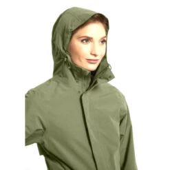 Parka De Pluie Mosse Femme - Olive BASIL -Mon Univers Velo Magasin parka de pluie mosse femme olive basil 1 2