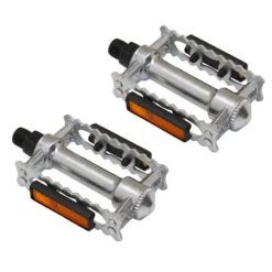 Pédales Crantées En Acier Chromé Pour Vélo De Ville Et VTC