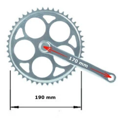Messingschlager Pédalier De Vélo Mono-vitesse 46 Dents Vintage Pour Axe Clavette -Mon Univers Velo Magasin pedalier de velo mono vitesse 46 dents vintage pour axe clavette 3