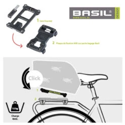 Plaque De Fixation MIK Sur Porte Bagage Basil -Mon Univers Velo Magasin plaque de fixation mik sur porte bagage basil 1 4
