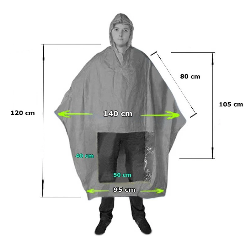 Poncho Pluie Avec Fenêtre Pour Lumière De Vélo 2 Poncho Pluie Avec Fenêtre Pour Lumière De Vélo – Image 2
