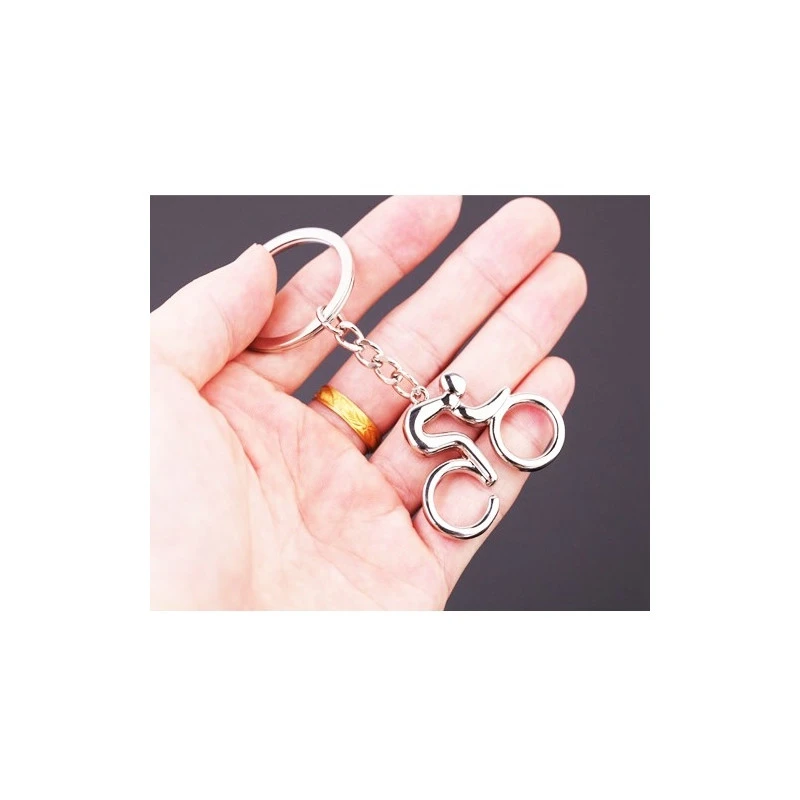 Porte Clés Cycliste Laqué Argent 2 Porte Clés Cycliste Laqué Argent – Image 2