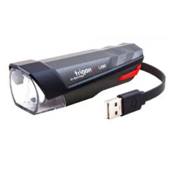 Projecteur Avant SPANNINGA TRIGON 25 Lux - Rechargeable USB, Fixation Sur Guidon