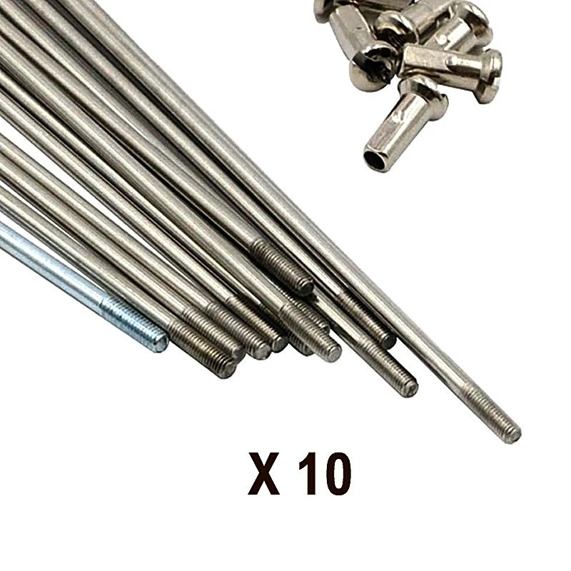 Rayons Roue De Vélo Avec écrous à Rayon - Kit De 10 Pièces 1 Rayons Roue De Vélo Avec écrous à Rayon - Kit De 10 Pièces
