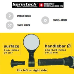 Rétroviseur Vélo Assistance électrique Sprintech Compact -Mon Univers Velo Magasin retroviseur velo route sprintech compact 1 4