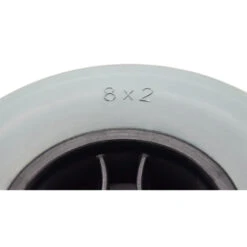 Roue Pleine 200 X 50 - Bandage Gris - Jante Noire - Pour Axe 8 Mm -Mon Univers Velo Magasin roue pleine 200 x 50 bandage gris jante noire pour axe 8 mm 2