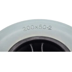 Roue Pleine 200 X 50 - Bandage Gris - Jante Noire - Pour Axe 8 Mm -Mon Univers Velo Magasin roue pleine 200 x 50 bandage gris jante noire pour axe 8 mm 3