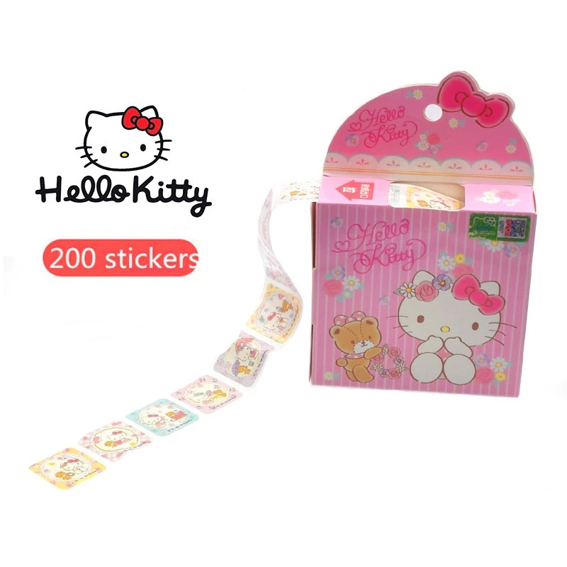Rouleau De 200 Stickers HELLO KITTY Pour Petite Fille à Vélo 1 Rouleau De 200 Stickers HELLO KITTY Pour Petite Fille à Vélo