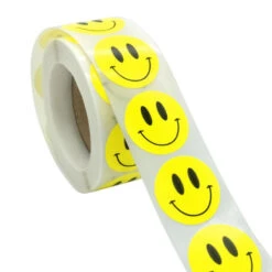 Rouleau De 50 Stickers SMILEY Pour Sécurité Enfant à Vélo