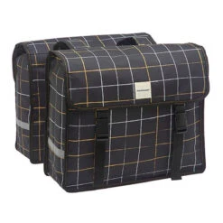 New Looxs Sacoche Vélo Porte Bagages Double Carreaux Noir - 30 Litres