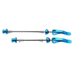 Set Blocages Rapides Roues Alu Anodisé Bleu -Mon Univers Velo Magasin set blocages rapides roues alu anodise bleu 2