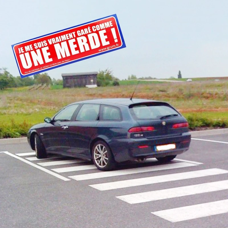 Sticker Garé Comme Une Merde - Rouge Et Violet 2 Sticker Garé Comme Une Merde - Rouge Et Violet – Image 2