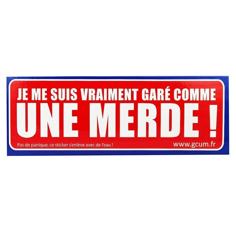 Sticker Garé Comme Une Merde - Rouge Et Violet 1 Sticker Garé Comme Une Merde - Rouge Et Violet