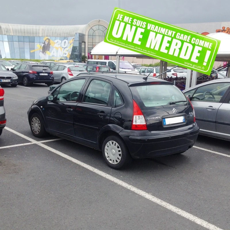 Sticker Garé Comme Une Merde - Vert 2 Sticker Garé Comme Une Merde - Vert – Image 2